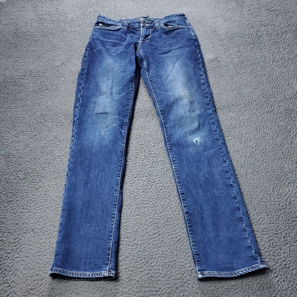LL Bean Lined Stretch Slim Straight Jeans Cotton Blue Mens Size 30 x34